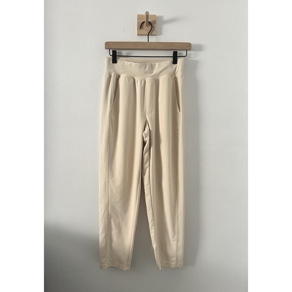 Old Navy PowerSoft Combination Taper Pants Womens Ivory Jogger Pant Small Active
